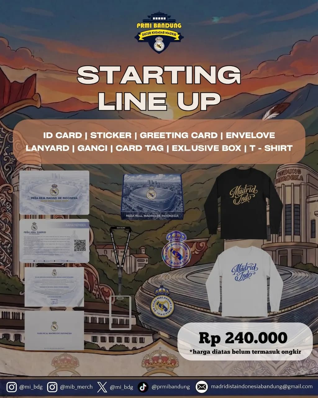 STARTING LINE UP T-SHIRT PANJANG MEMBERSHIP PRMI BANDUNG