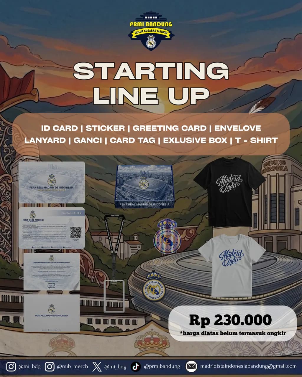 STARTING LINE UP T-SHIRT PENDEK MEMBERSHIP PRMI BANDUNG