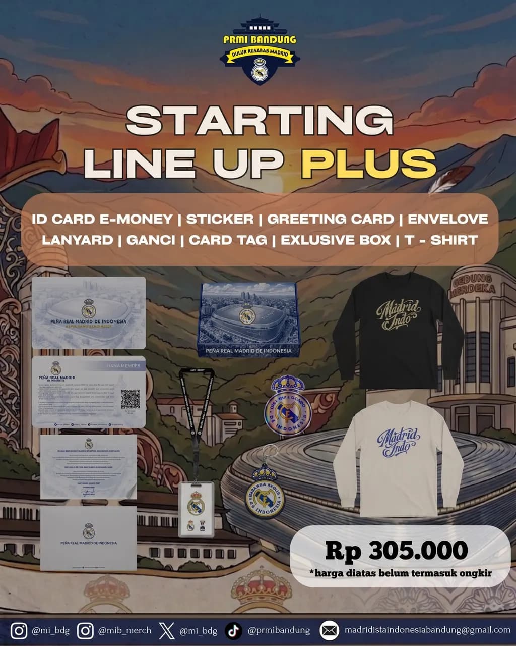 STARTING LINE UP PLUS T-SHIRT PANJANG MEMBERSHIP PRMI BANDUNG